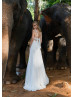 Sexy Ivory Chiffon Open Back Bohemian Wedding Dress